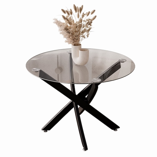 Stolik kawowy BEIRA ze szklanym blatem czarny