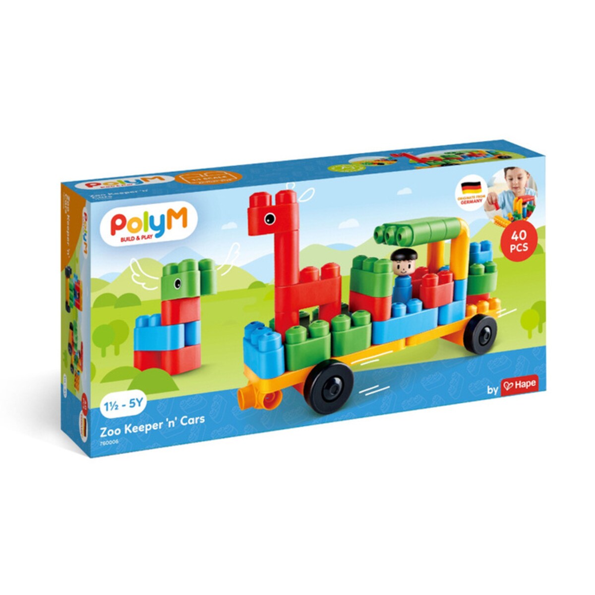 Miękkie Klocki konstrukcyjne Pojazdy opiekunów zwierząt w ZOO 40 el. 18m+ PolyM