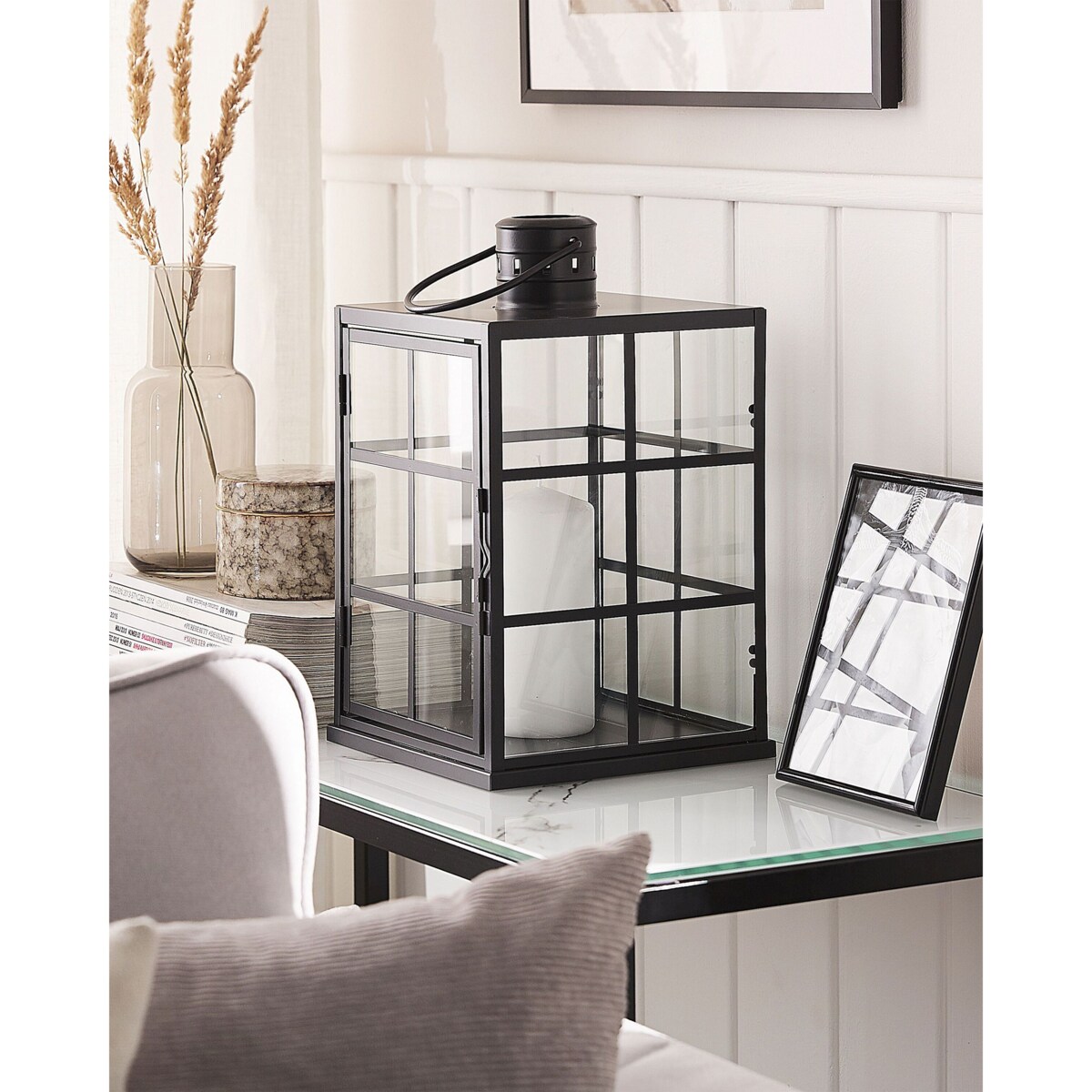 Lampion metalowy 33 cm czarny BINTAN