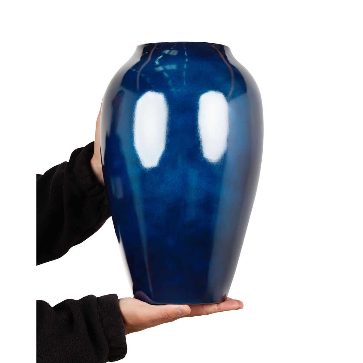 Wazon na kwiaty OCANA Ceramika 37 cm Ciemnoniebieski