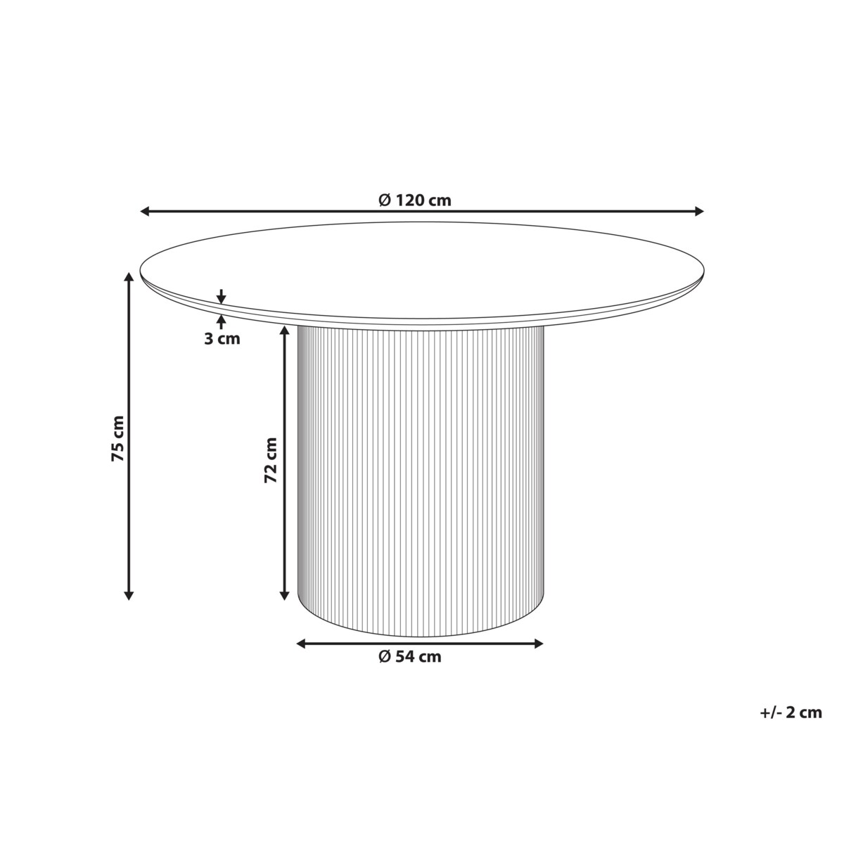 Stół do jadalni NEWELL Jasnobeżowy 120 cm