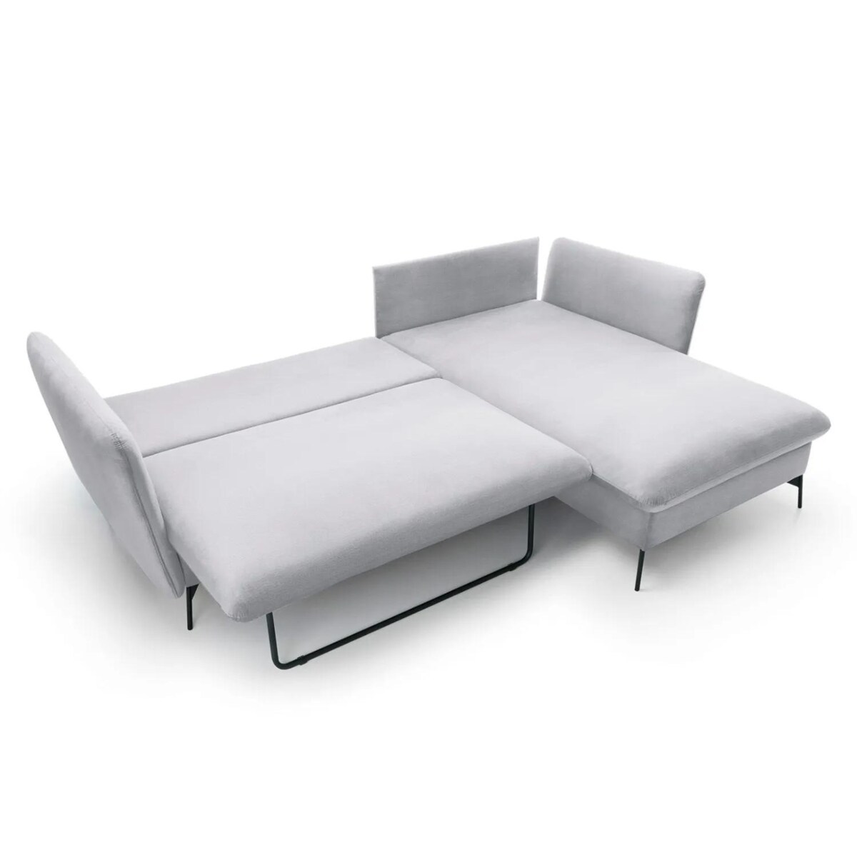 Narożnik z funkcją spania LINDA VELVET szary prawy/lewy