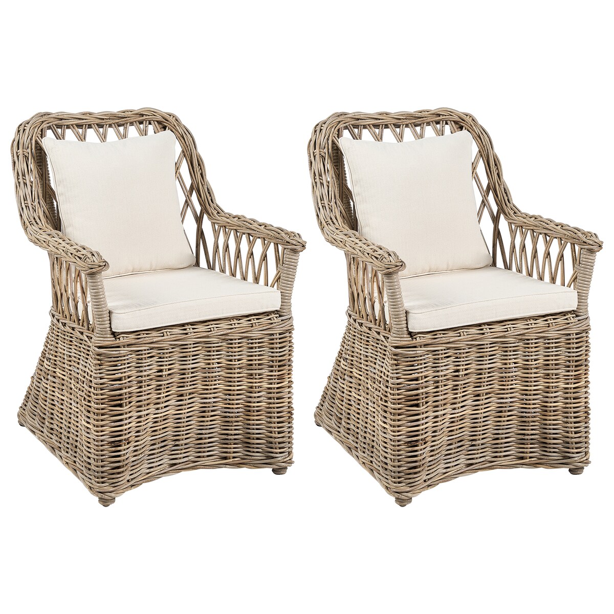 Zestaw 2 foteli ogrodowych MAROS II Rattan Naturalny