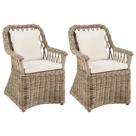Zestaw 2 foteli ogrodowych MAROS II Rattan Naturalny