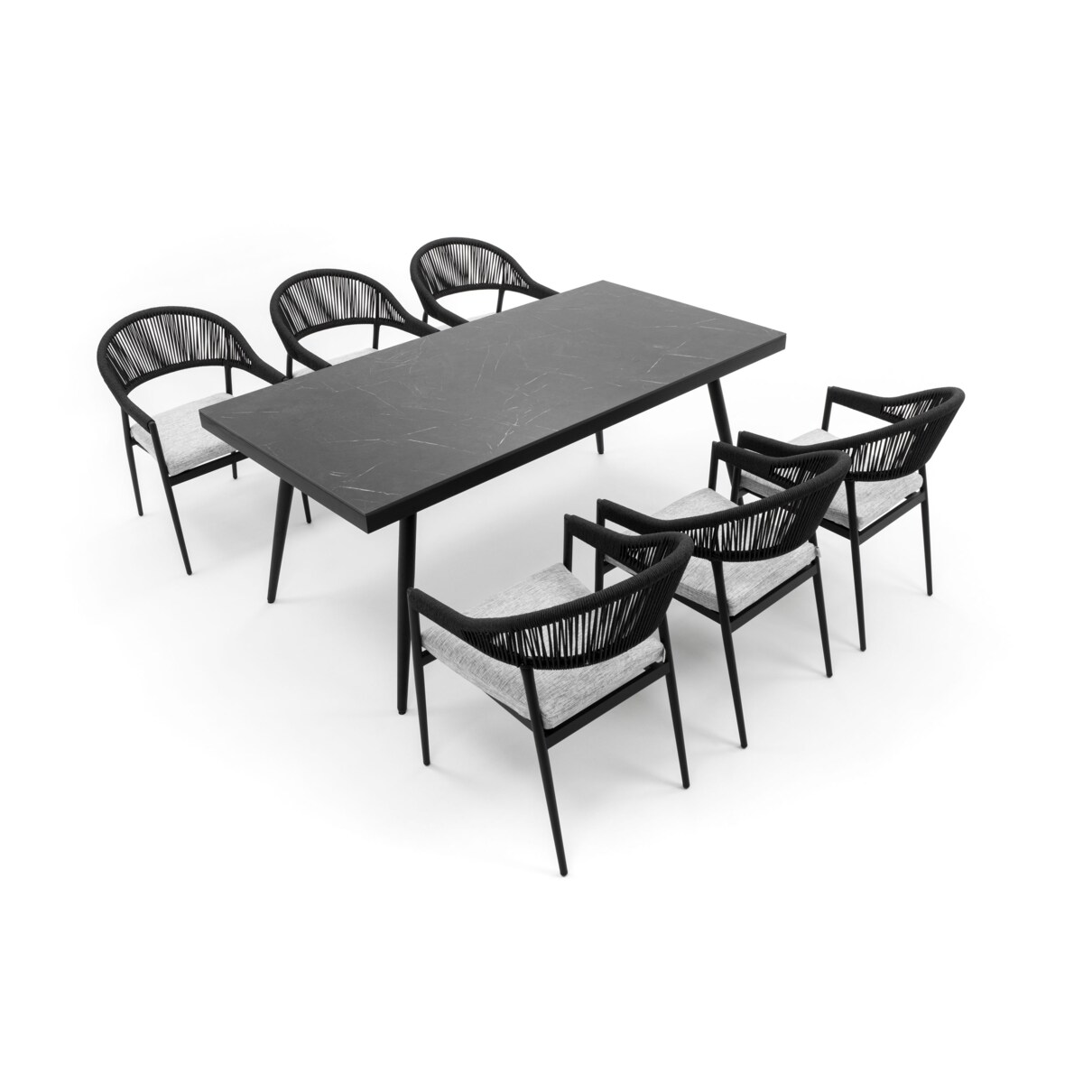 Zestaw mebli ogrodowych aluminiowe nowoczesne BELIZE czarno szare