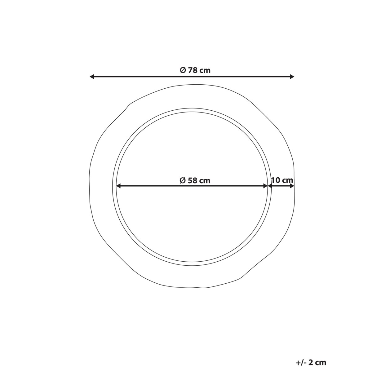 Metal Lustro ścienne 78 cm Złoty MERCY