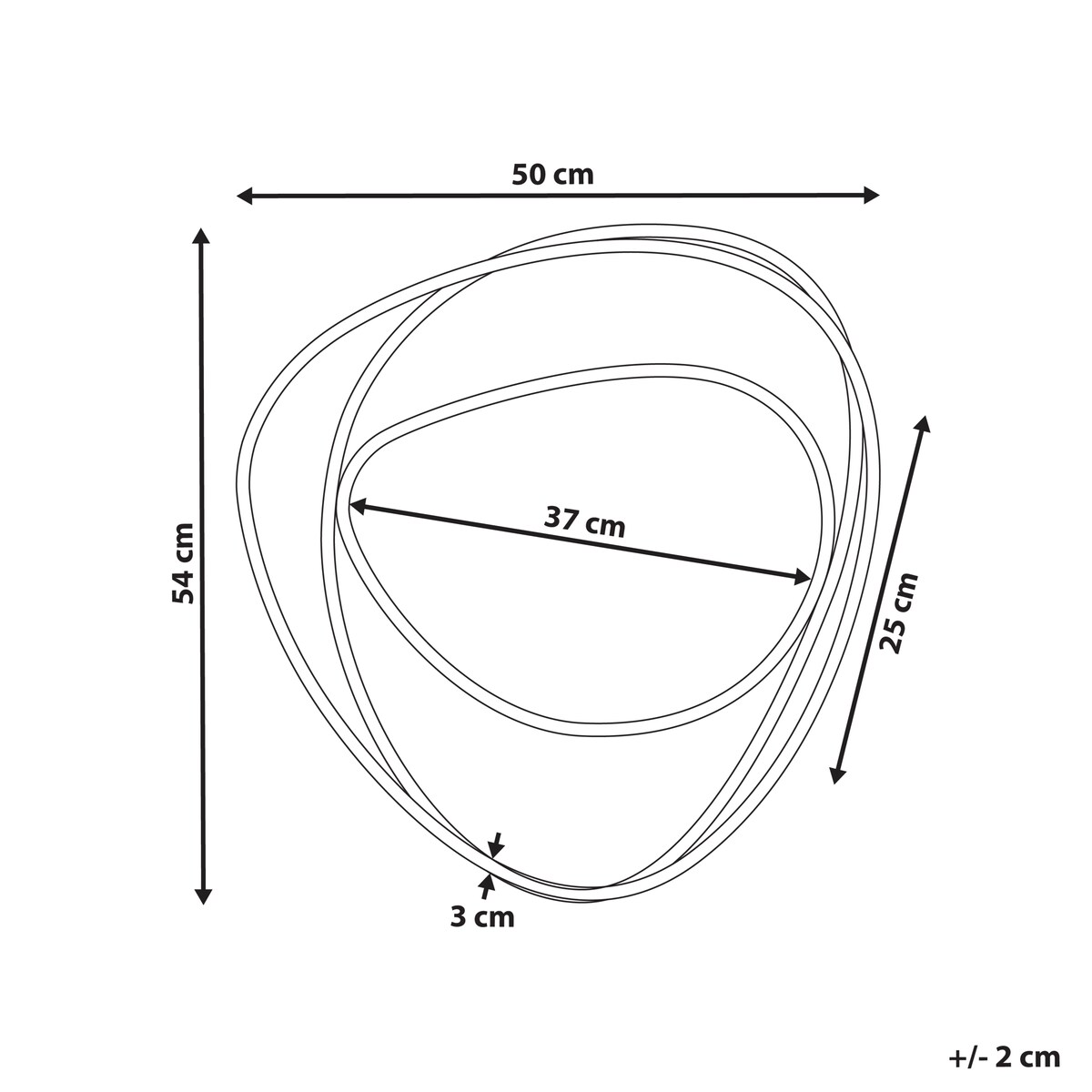 Lustro ścienne COURCY 50 cm 54 cm Metal Złoty