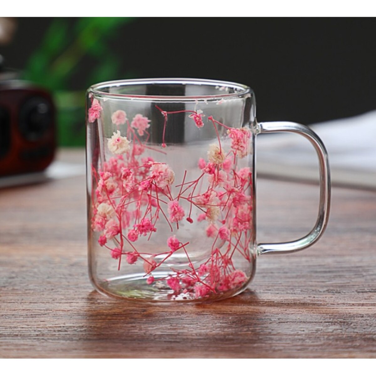 Szklanka termiczna z kwiatami w środku, róż - 200 ml 1szt SZK133