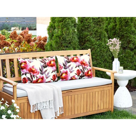2 poduszki ogrodowe w kwiaty 40 x 60 cm biało-różowe LANROSSO