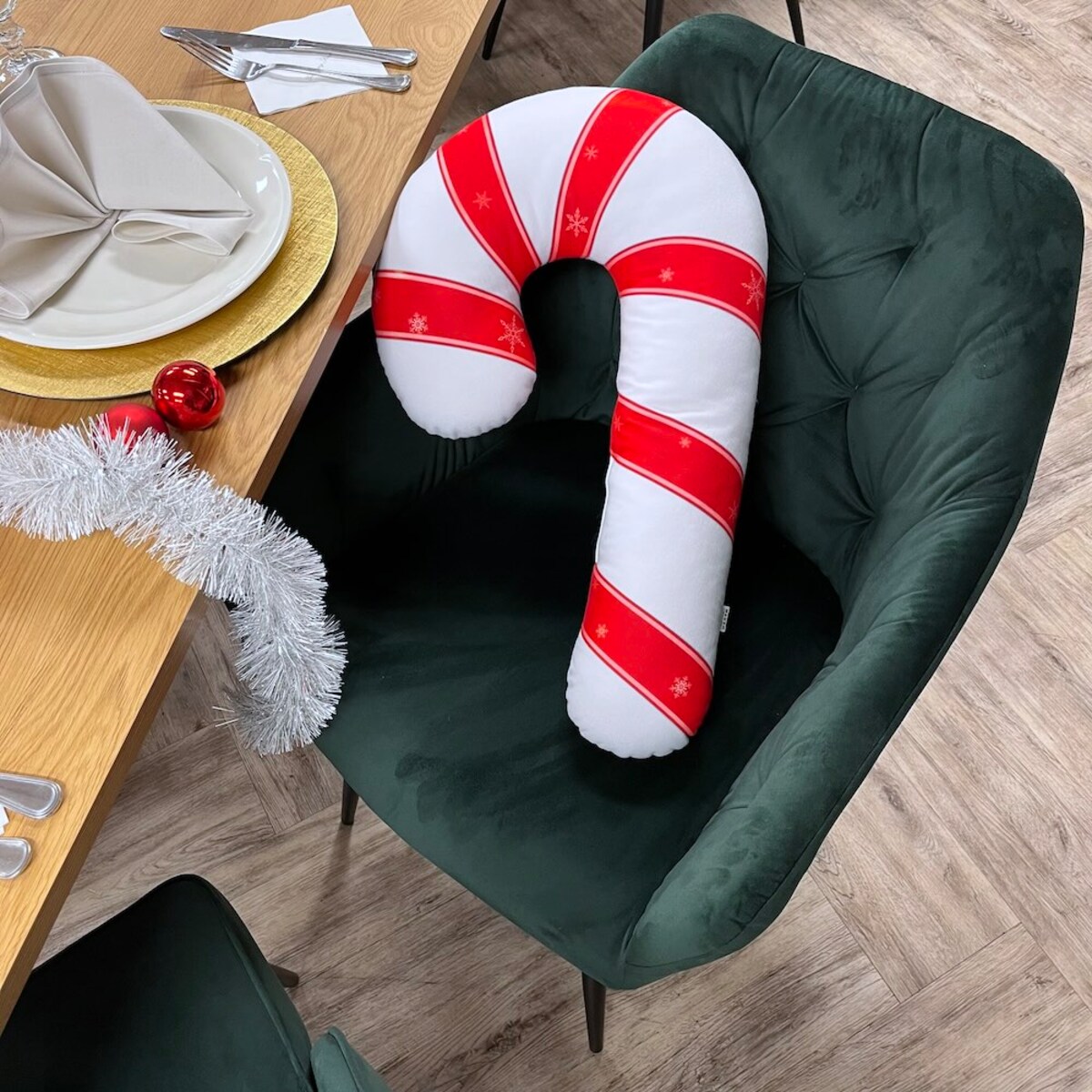 Poduszka duży cukierek Lizak Laska Świąteczna czerwona