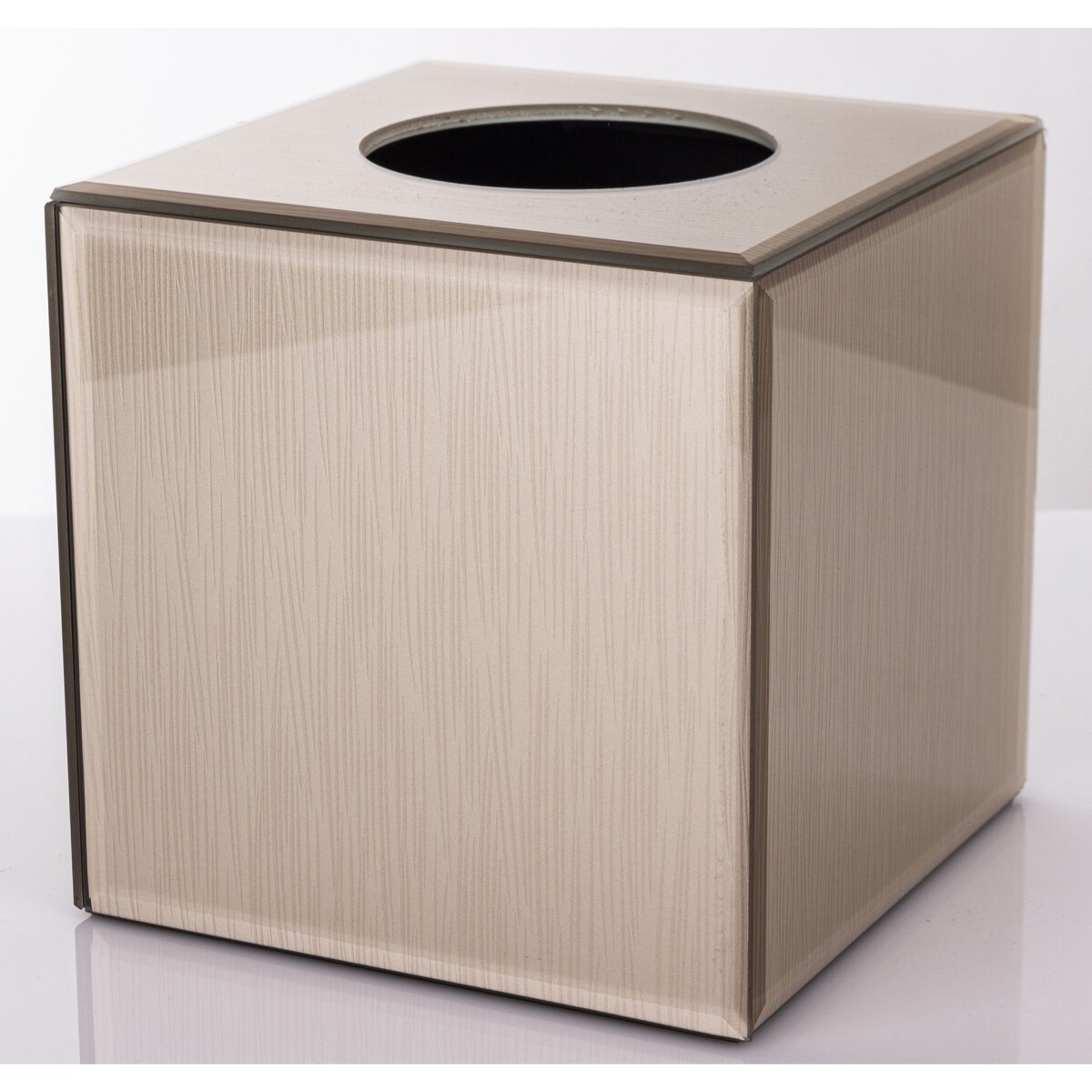 Pudełko na chusteczki 15x15x15 cm szklane szampańskie kubik