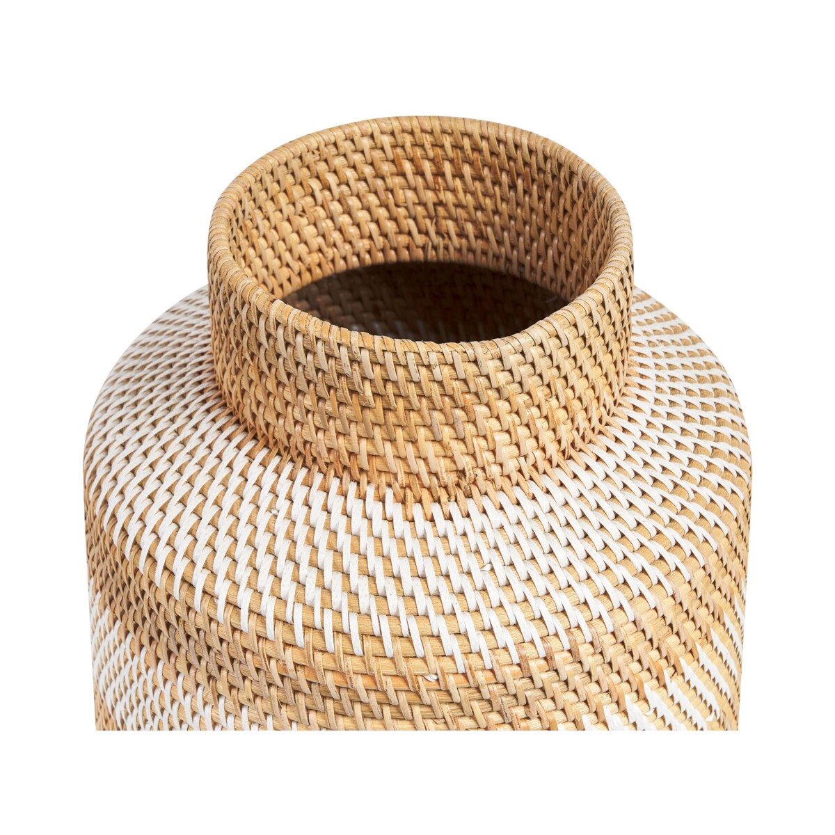 Wazon dekoracyjny rattanowy 36 cm biało-beżowy RENUN