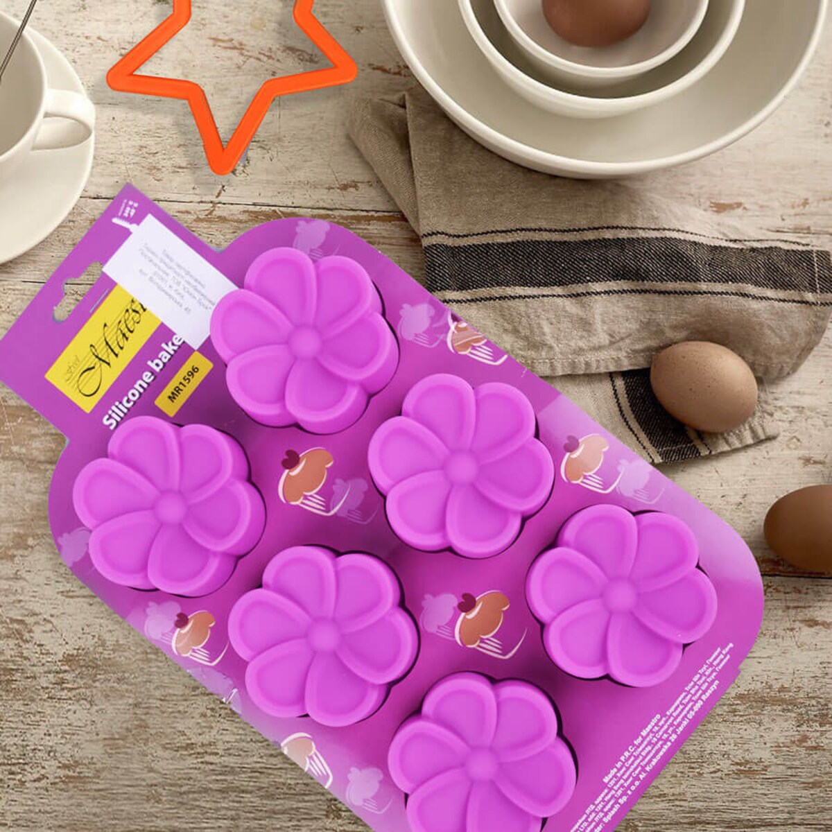Silikonowa forma do pieczenia ciastek Kwiatki MAESTRO MR-1596