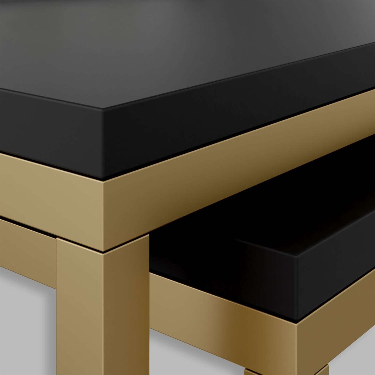 Stolik kawowy YOSHI 2w1 cm złoty mat czarny mat