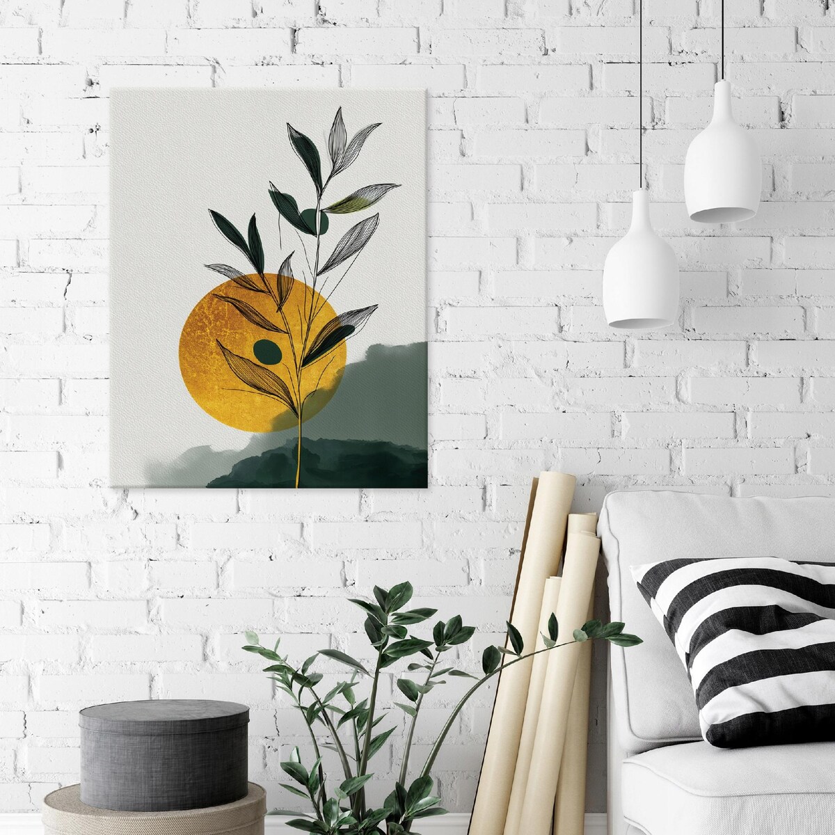 Obraz Do Sypialni Salonu Na Płótnie Liście Boho Zielony 40x60