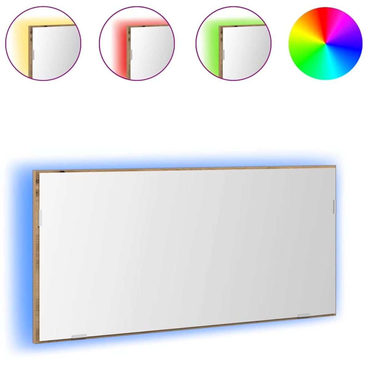 vidaXL Lustro łazienkowe Z lustrem dąb artisan 80 x 8.5 x 37 cm