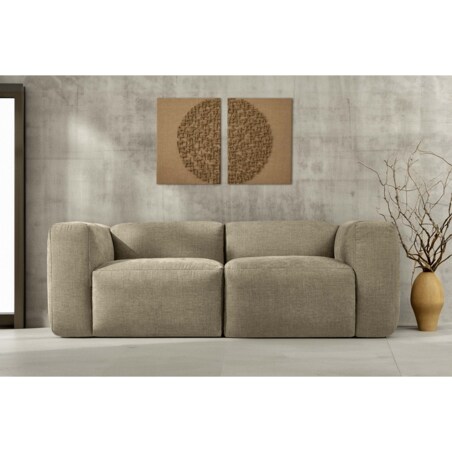 KONSIMO BUFFO 2-osobowa sofa z niezwykle miękkim i wygodnym siedziskiem, kolor piaskowy