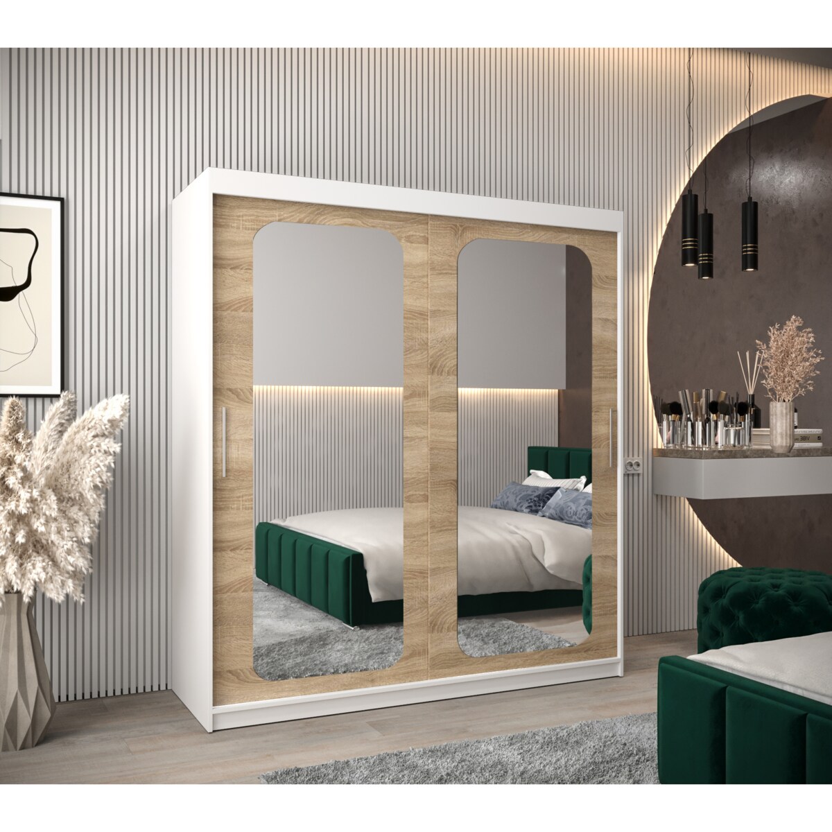 Szafa przesuwna Garderoba PROMO T3 180 biały/sonoma