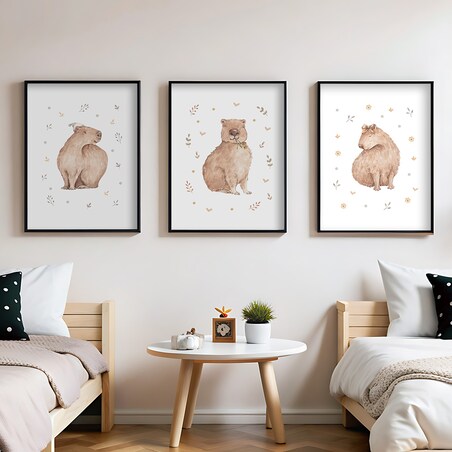 3 x plakat dla dzieci | zestaw kapibara 40x50
