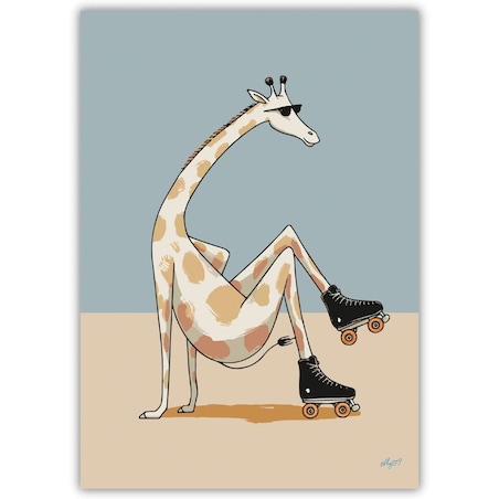 plakat skater žyrafa 70x100