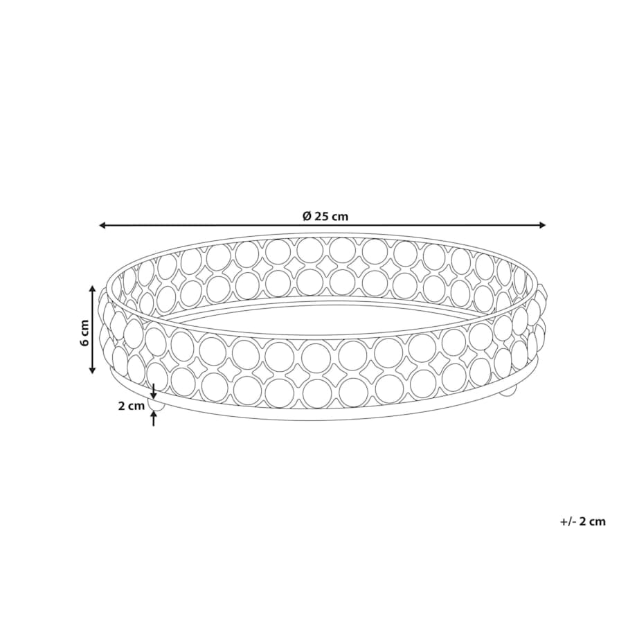 Taca dekoracyjna lustrzana okrągła srebrna VATAN