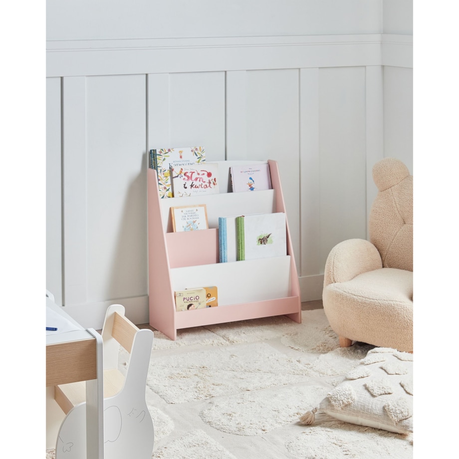Regał 4 półki MDF Pastelowy róż LILOET