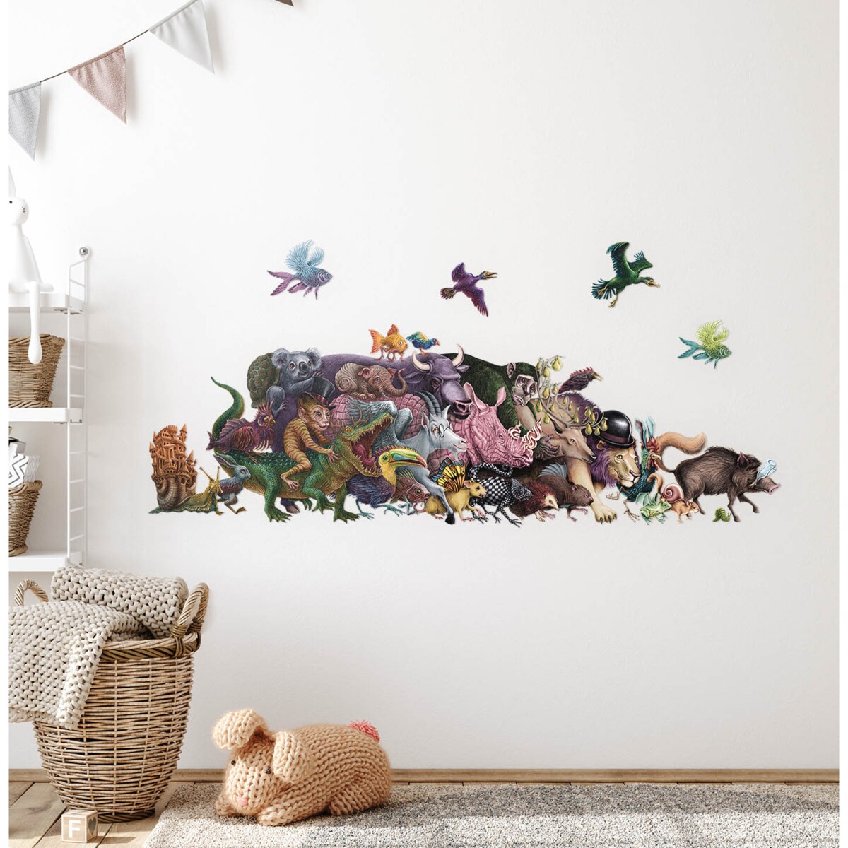 Zestaw naklejek na ścianę, Magiczne stworzenia, 80cm