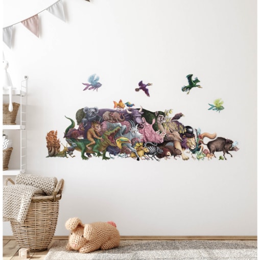 Zestaw naklejek na ścianę, Magiczne stworzenia, 80cm