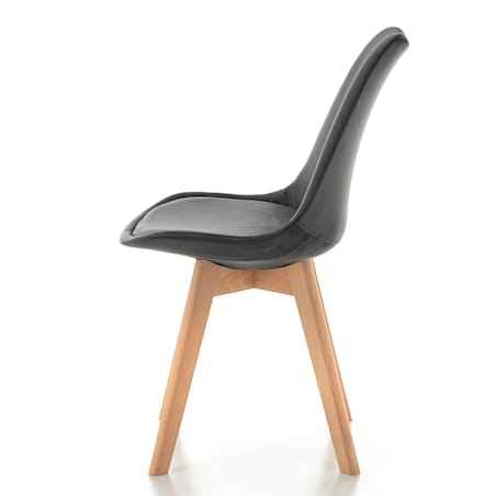 Krzesło skandynawskie z poduszką welurowe DUBLIN szare