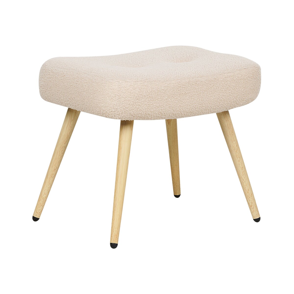 Fotel z podnóżkiem boucle beżowy VEJLE