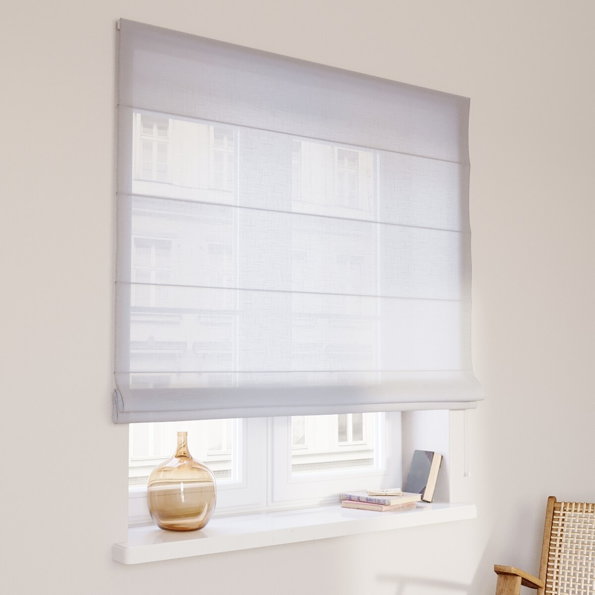 Roleta rzymska Capri 120x150 prześwitująca biała