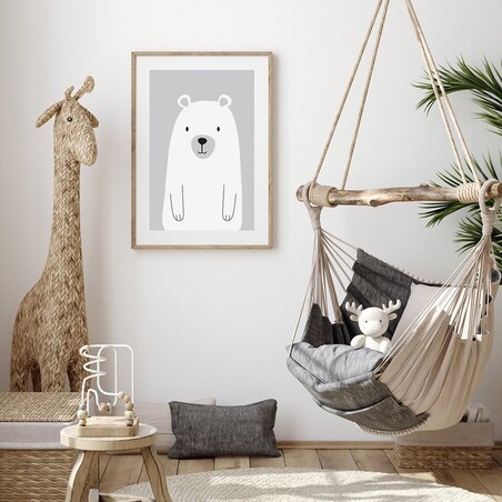 Plakat dla dzieci Miś szary 30x40