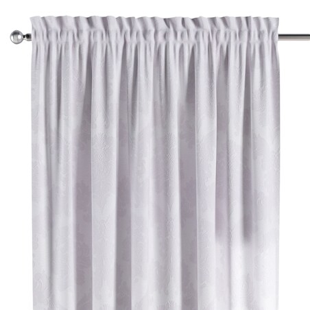 Zasłona na kanale z grzywką 1 szt. 130x260 liście akantu na białym tle