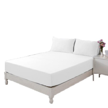 Prześcieradło z gumką JERSEY bawełna czesana 90x200 POLSKIE GRUBE BIAŁE WYSOKI MATERAC 25 CM