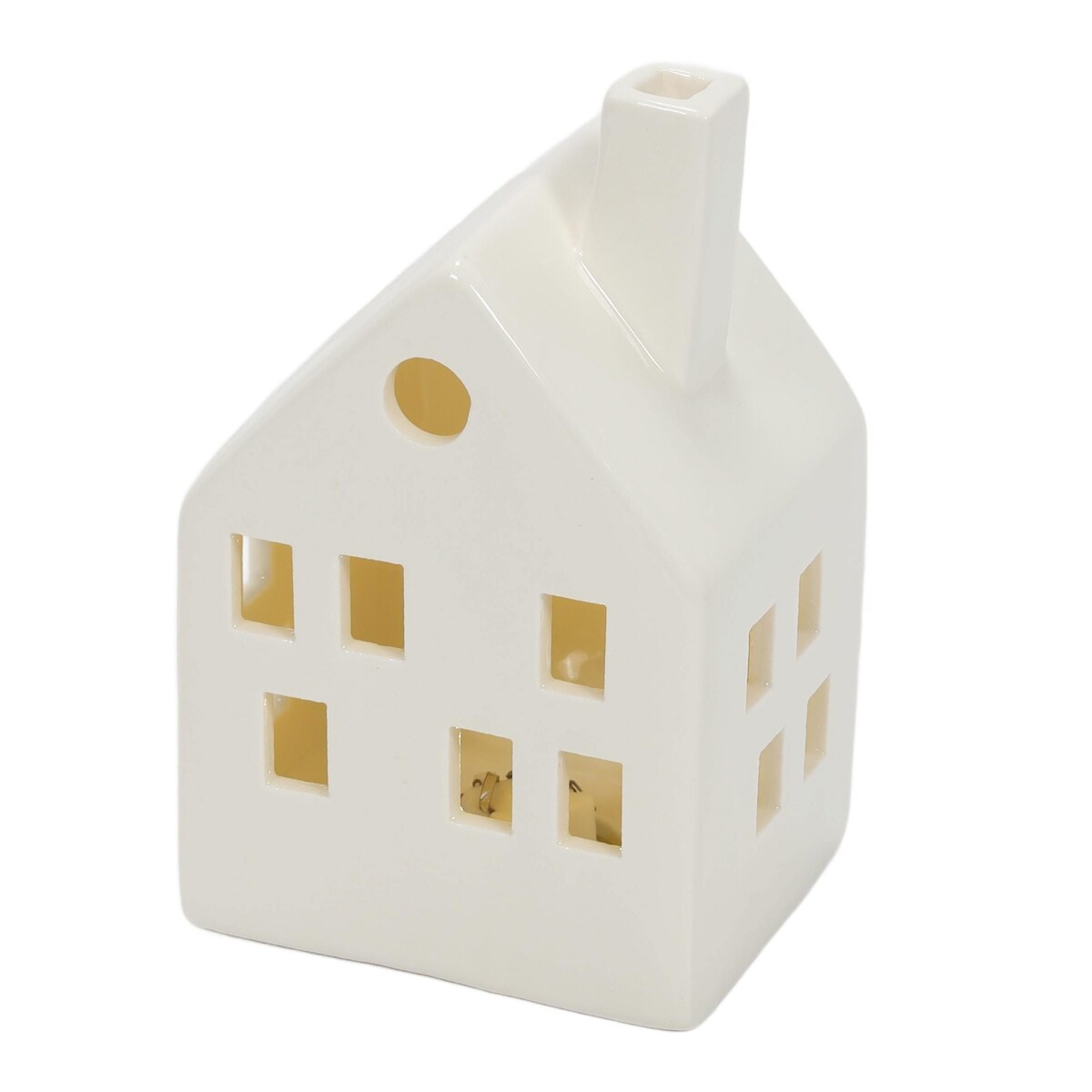 Dekoracja - 3 domki ceramiczne LED 9,5/13,8/11,5 cm SCONE