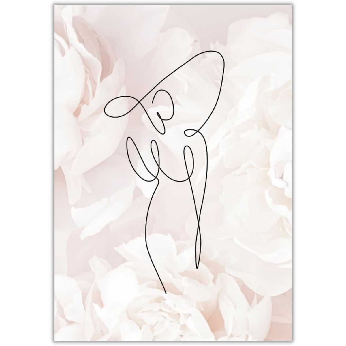 plakat line art woman in dress 1 50x70 cm