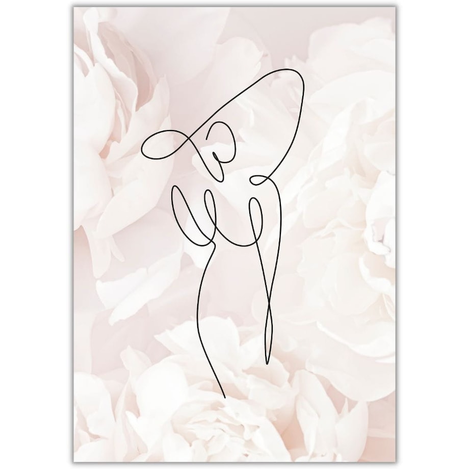 plakat line art woman in dress 1 50x70 cm