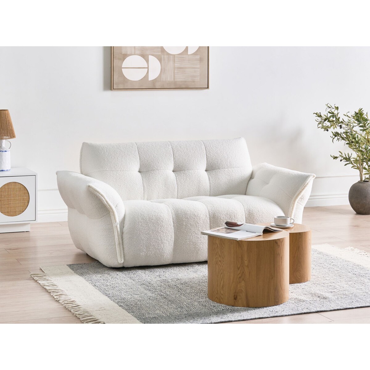 Sofa HALBA Boucle Biały