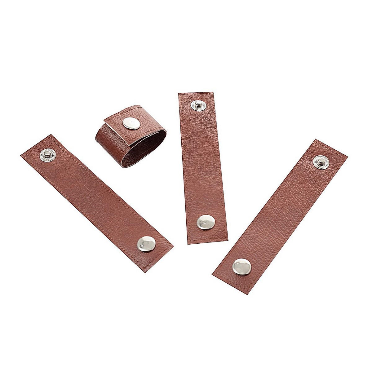 Zestaw obrączek na serwetki Eco Leather 4szt. brown, 4 x 3,5 x 16 cm