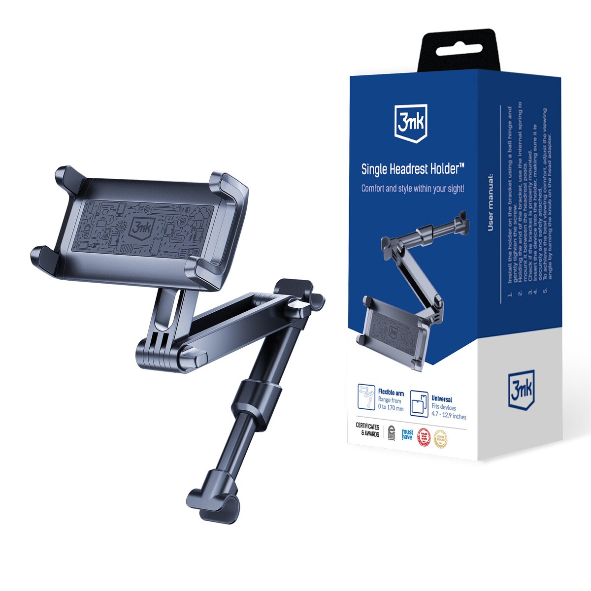 Uchwyt samochodowy na zagłówek 3mk Single Headrest Holder