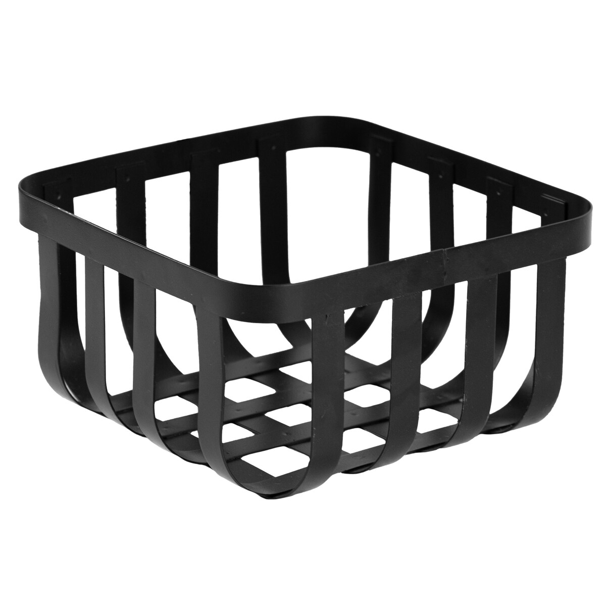 Koszyk Na Owoce Warzywa Pleciony Metalowy 20X20X10 Cm Dekoracja Czarny
