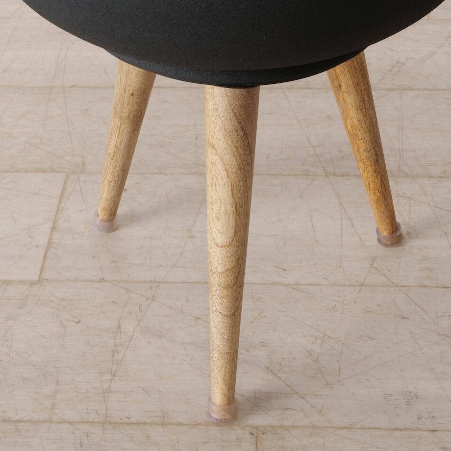 Metalowe doniczki na kwiaty TOPCO, nóżki z drewna mango, 3 sztuki