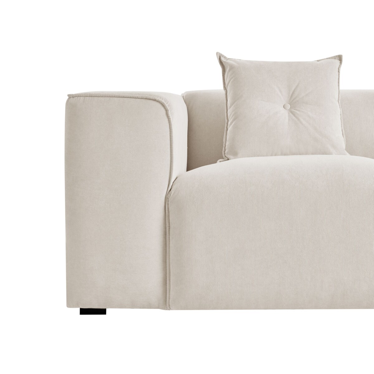 Narożnik DOLVA Sztruks Złamana biel dla 3 osób Lewostronny