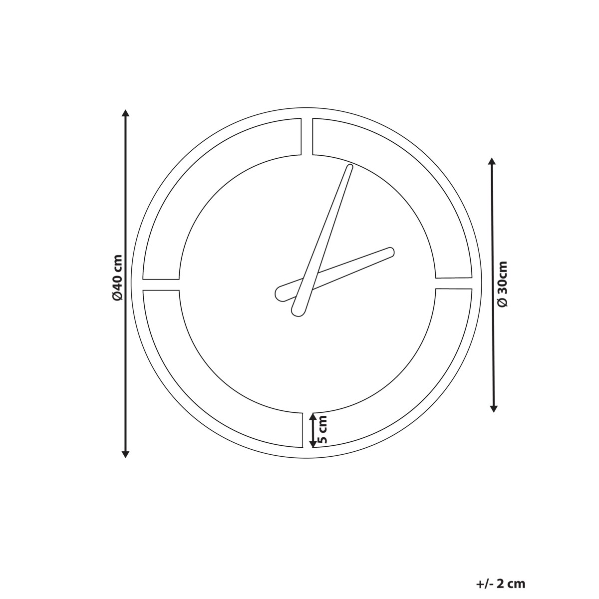 Zegar ścienny TRIENT Stal Czarny