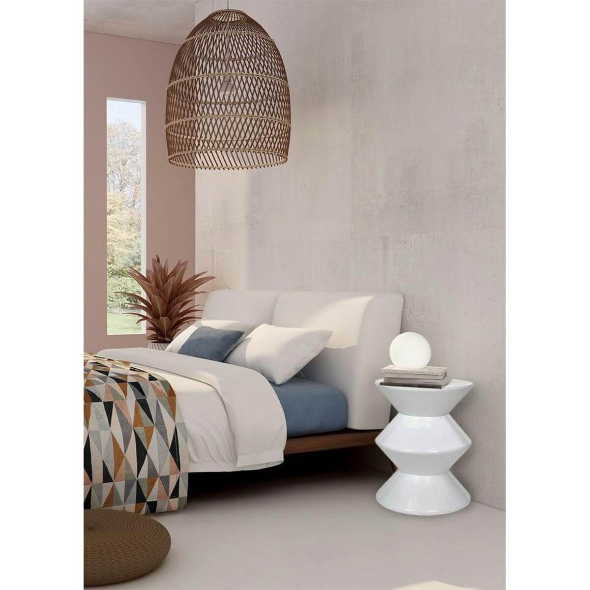 Okrągły stolik Turn KH010100228 King Home do sypialni biały