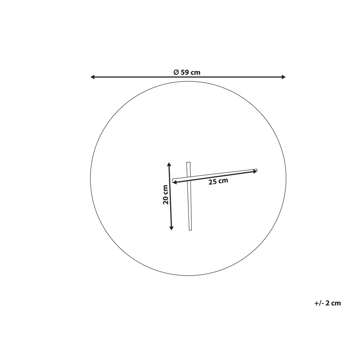 Zegar ścienny ø 59 cm mosiężny VAIGAI