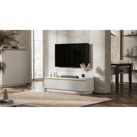 Nowoczesna wisząca / stojącą Szafka RTV Glamour Komoda RTV Biały Mat 140 cm