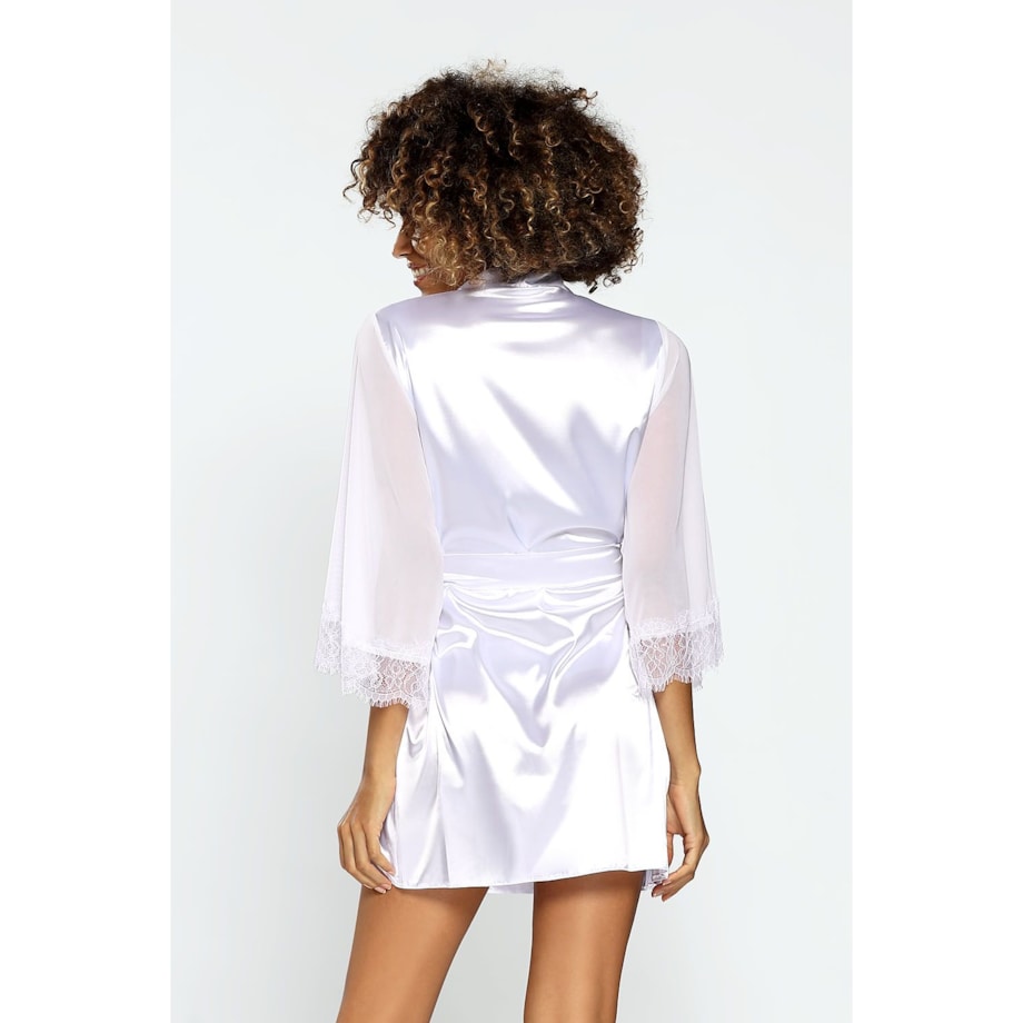 Szlafrok Bonnie Biały Biały, XL