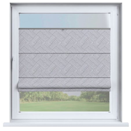 Roleta plisowana rzymska Sycylia, szare wzory geometryczne, Sunny