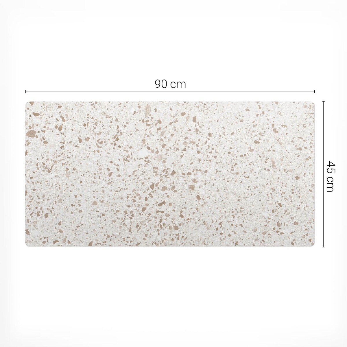 Beżowa mata na biurko Jasne kropki terrazzo, 90x45 cm